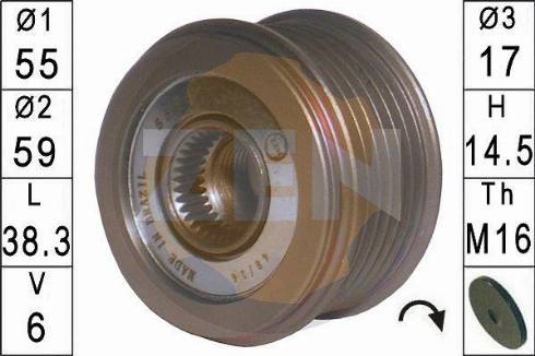 Messmer ZN5593 - Шкив генератора, муфта autospares.lv