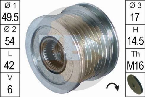 Messmer ZN5565 - Шкив генератора, муфта autospares.lv