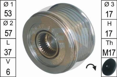 Messmer ZN5507 - Шкив генератора, муфта autospares.lv