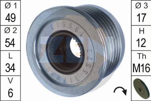 Messmer ZN5523 - Шкив генератора, муфта autospares.lv