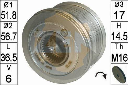 Messmer ZN5646 - Шкив генератора, муфта autospares.lv