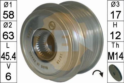 Messmer ZN5658 - Шкив генератора, муфта autospares.lv