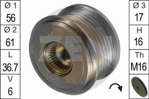 Messmer ZN5392 - Шкив генератора, муфта autospares.lv