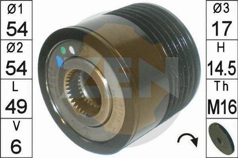 Messmer ZN6009 - Шкив генератора, муфта autospares.lv