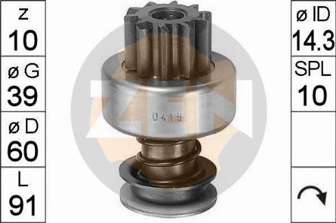 Messmer ZN0419 - Ведущая шестерня, бендикс, стартер autospares.lv