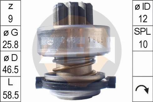 Messmer ZN0482 - Ведущая шестерня, бендикс, стартер autospares.lv