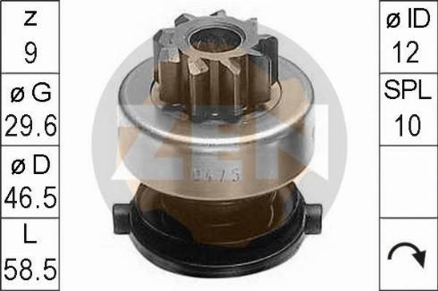 Messmer ZN0475 - Ведущая шестерня, бендикс, стартер autospares.lv