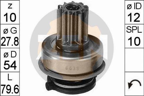 Messmer ZN0639 - Ведущая шестерня, бендикс, стартер autospares.lv