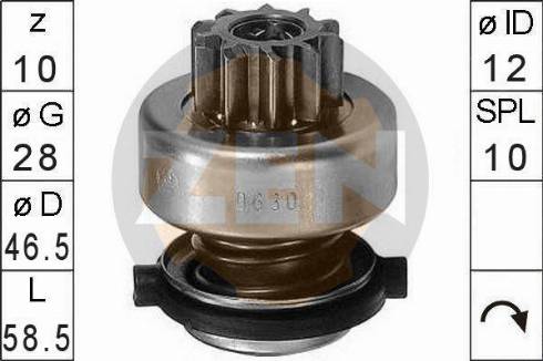 Messmer ZN0630 - Ведущая шестерня, бендикс, стартер autospares.lv