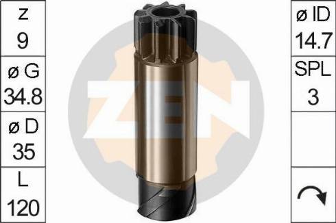 Messmer ZN0035 - Ведущая шестерня, бендикс, стартер autospares.lv