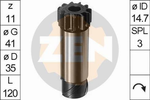 Messmer ZN0036 - Ведущая шестерня, бендикс, стартер autospares.lv