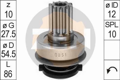 Messmer ZN0851 - Ведущая шестерня, бендикс, стартер autospares.lv