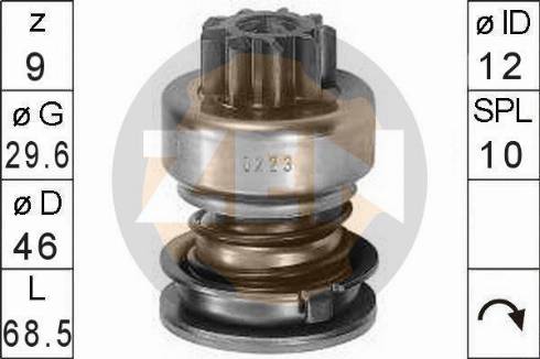 Messmer ZN0223 - Ведущая шестерня, бендикс, стартер autospares.lv