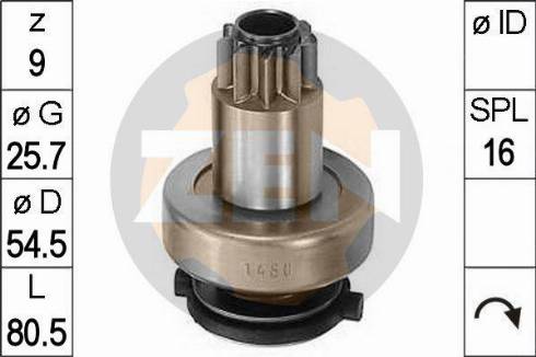 Messmer ZN1480 - Ведущая шестерня, бендикс, стартер autospares.lv