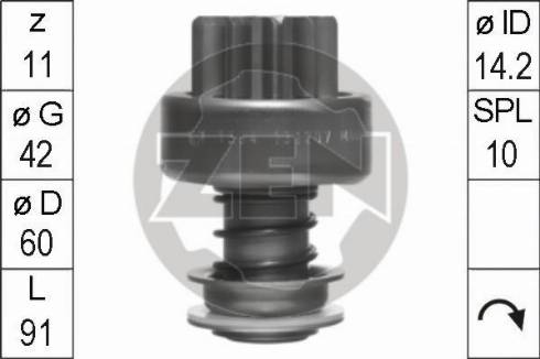 Messmer ZN1594 - Ведущая шестерня, бендикс, стартер autospares.lv