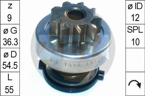 Messmer ZN1650 - Ведущая шестерня, бендикс, стартер autospares.lv