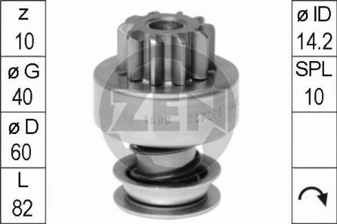 Messmer ZN1600 - Ведущая шестерня, бендикс, стартер autospares.lv