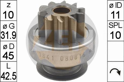 Messmer ZN1841 - Ведущая шестерня, бендикс, стартер autospares.lv