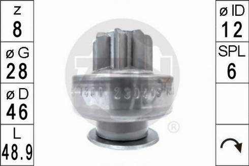 Messmer ZN1800 - Ведущая шестерня, бендикс, стартер autospares.lv