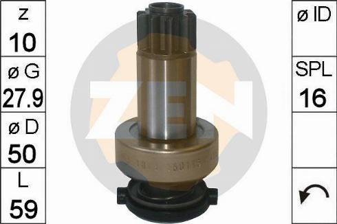 Messmer ZN1823 - Ведущая шестерня, бендикс, стартер autospares.lv