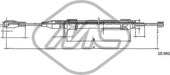 Metalcaucho 80924 - Тросик, cтояночный тормоз autospares.lv