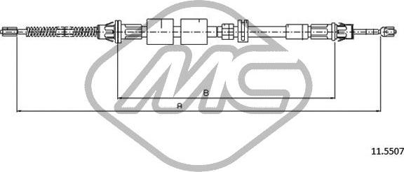 Metalcaucho 81800 - Тросик, cтояночный тормоз autospares.lv