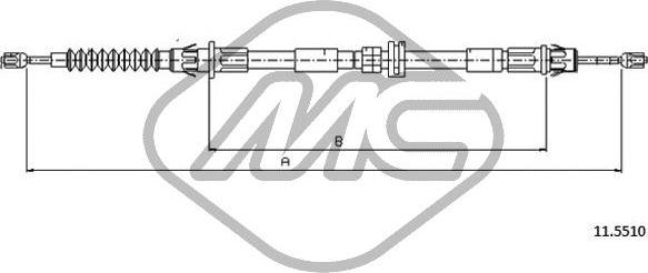 Metalcaucho 81801 - Тросик, cтояночный тормоз autospares.lv