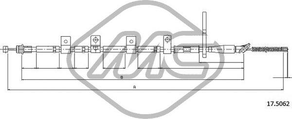 Metalcaucho 83359 - Тросик, cтояночный тормоз autospares.lv