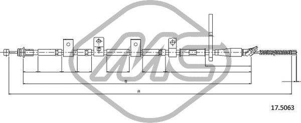 Metalcaucho 83357 - Тросик, cтояночный тормоз autospares.lv