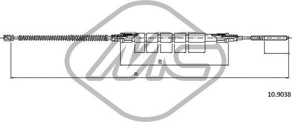 Metalcaucho 83290 - Тросик, cтояночный тормоз autospares.lv