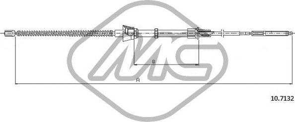 Metalcaucho 83738 - Тросик, cтояночный тормоз autospares.lv