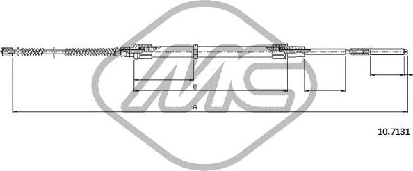 Metalcaucho 83729 - Тросик, cтояночный тормоз autospares.lv