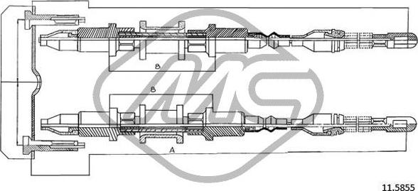 Metalcaucho 82499 - Тросик, cтояночный тормоз autospares.lv