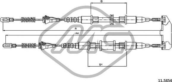 Metalcaucho 82498 - Тросик, cтояночный тормоз autospares.lv