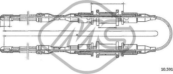 Metalcaucho 82461 - Тросик, cтояночный тормоз autospares.lv