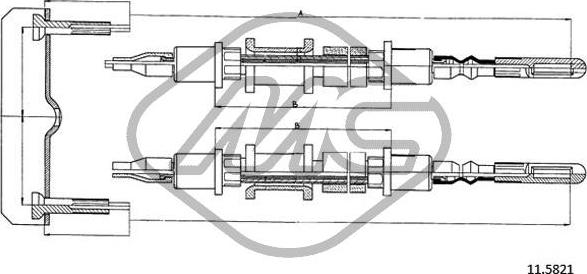 Metalcaucho 82488 - Тросик, cтояночный тормоз autospares.lv