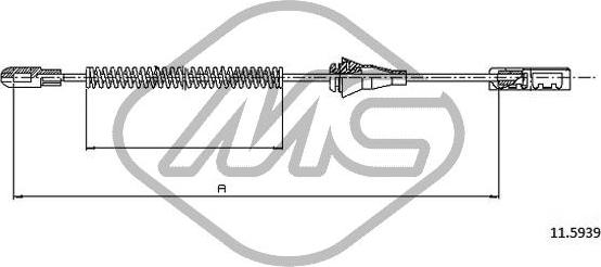 Metalcaucho 82545 - Тросик, cтояночный тормоз autospares.lv