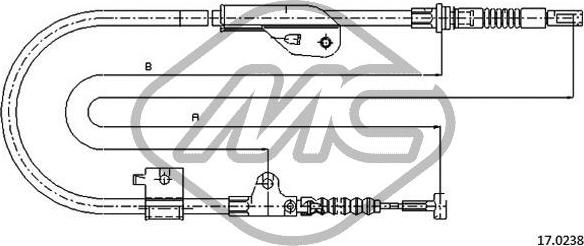 Metalcaucho 82324 - Тросик, cтояночный тормоз autospares.lv