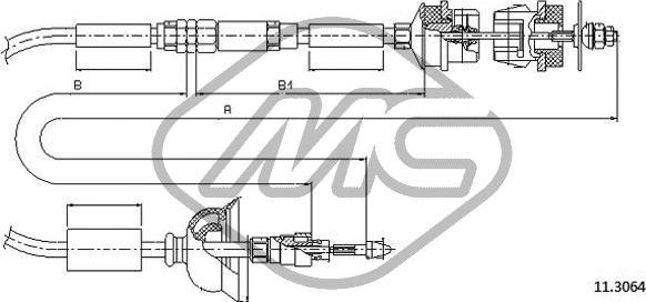 Metalcaucho 82708 - Трос, управление сцеплением autospares.lv