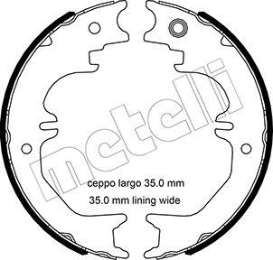 Metelli 53-0524 - Комплект тормозов, ручник, парковка autospares.lv