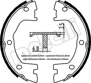 Metelli 53-0097 - Комплект тормозов, ручник, парковка autospares.lv