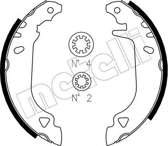 Metelli 53-0066J - Комплект тормозных колодок, барабанные autospares.lv