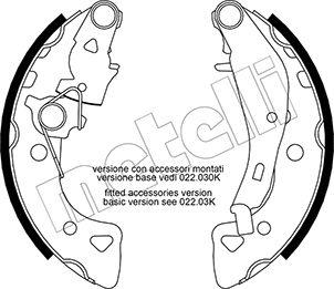 Metelli 53-0024Y - Комплект тормозных колодок, барабанные autospares.lv