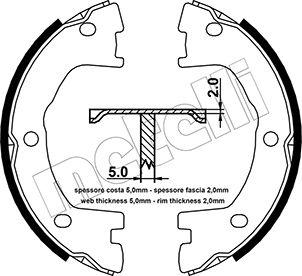 Metelli 53-0077 - Комплект тормозов, ручник, парковка autospares.lv