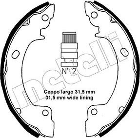 Metelli 53-0165 - Комплект тормозных колодок, барабанные autospares.lv