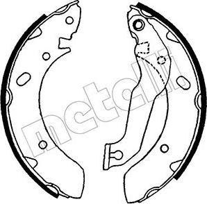 Metelli 53-0166 - Комплект тормозных колодок, барабанные autospares.lv