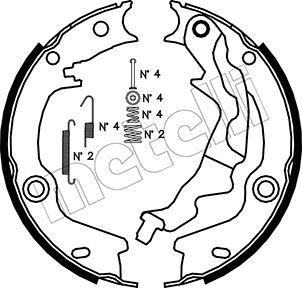 Metelli 53-0187K - Комплект тормозов, ручник, парковка autospares.lv