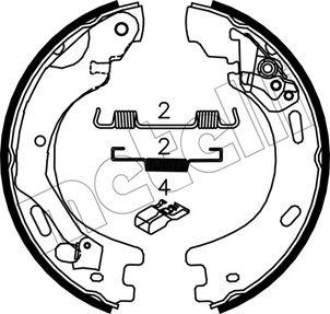 Metelli 53-0376K - Комплект тормозов, ручник, парковка autospares.lv