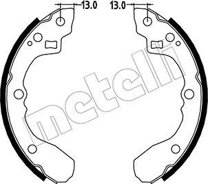 Metelli 53-0213 - Комплект тормозных колодок, барабанные autospares.lv