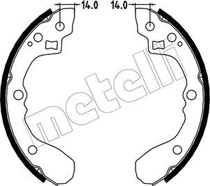 Metelli 53-0217 - Комплект тормозных колодок, барабанные autospares.lv